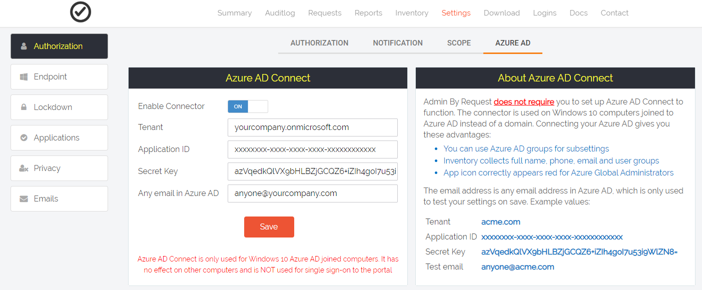 Azure AD Connector setup