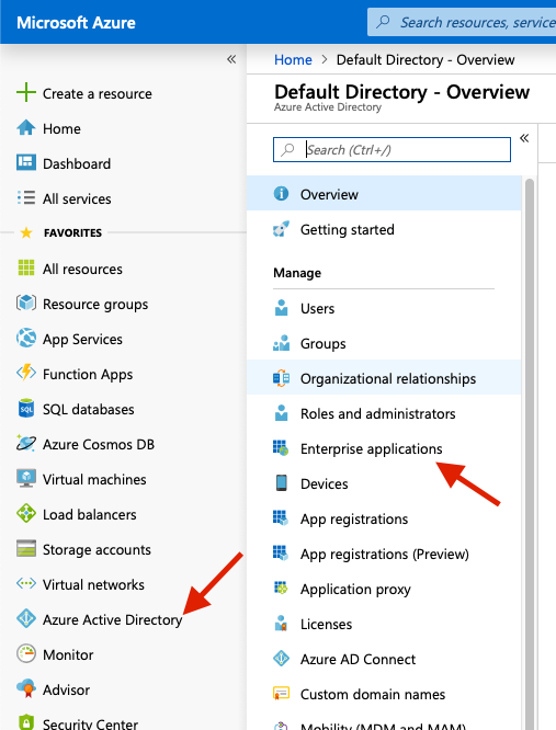 Integrate Seamlessly with ADFS. MS Azure screenshot showing Enterprise applications in menu.