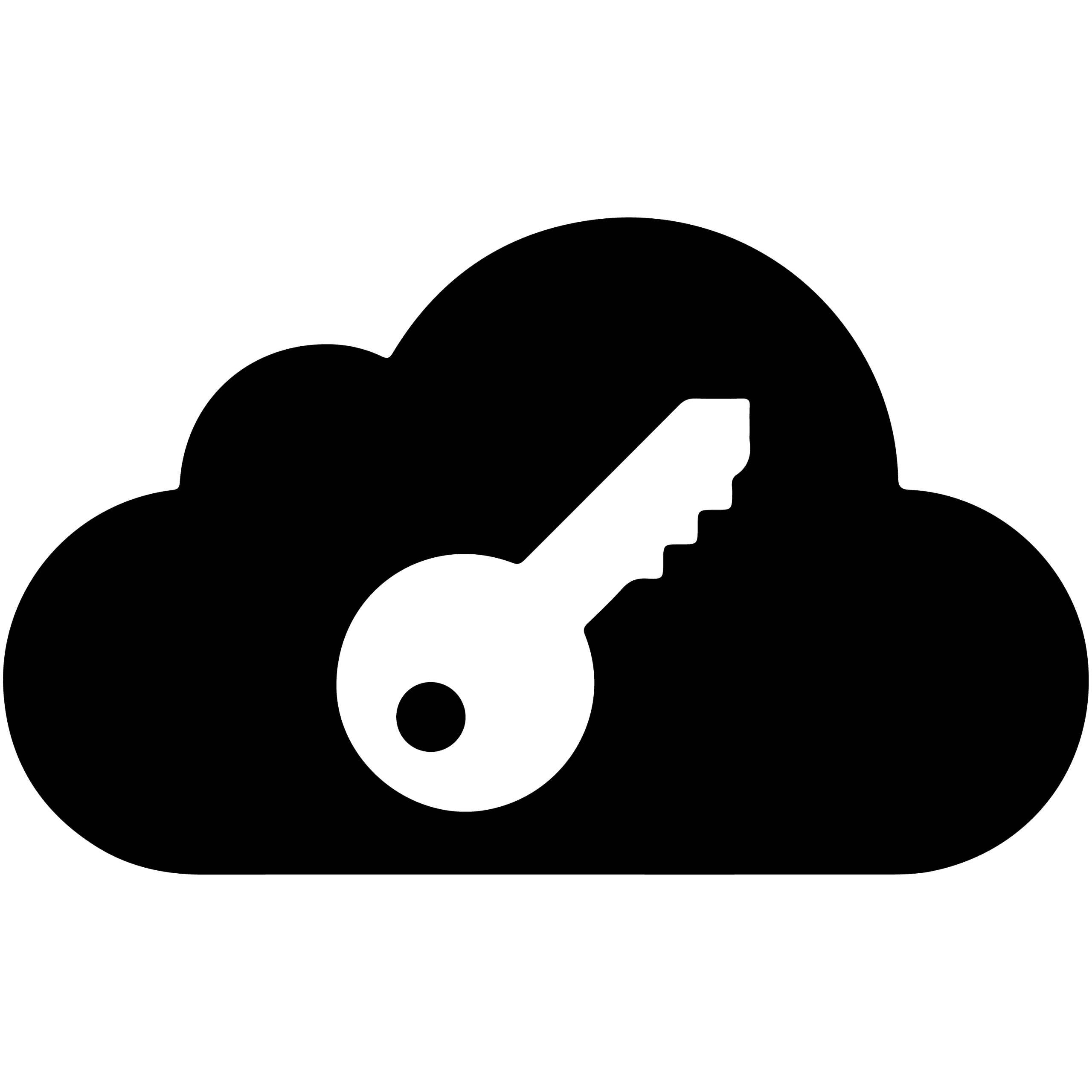 Cloud with key inside icon. » admin by request
