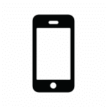 Mobile phone icon in black. » admin by request