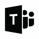 Microsoft teams logo in black. » admin by request