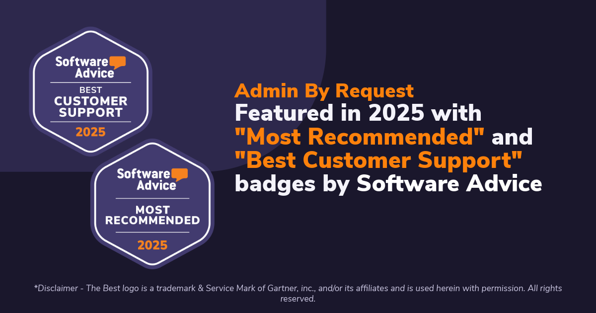 Admin By Request - Software Advice Wins
