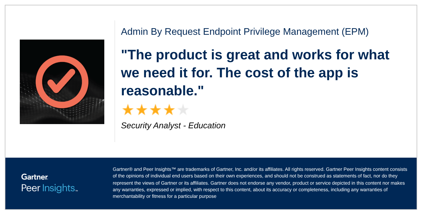 Gartner Peer Insights customer review