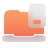 Folder icon with a gradient orange-to-pink on a white base, signaling file storage or documents