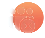 Abstract group of three people icon inside an orange gradient circle, indicating a team or group of users. » admin by request » admin by request