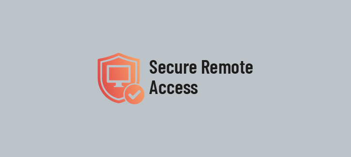 Logo for secure remote access featuring a shield with a monitor icon and a checkmark, next to the text 'secure remote access'. » admin by request » admin by request