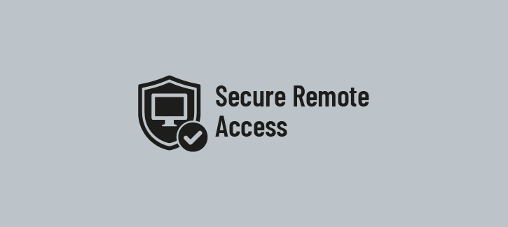 Logo featuring a shield with a computer monitor and a checkmark, alongside the text 'secure remote access' indicating a security-brand symbol. » admin by request » admin by request