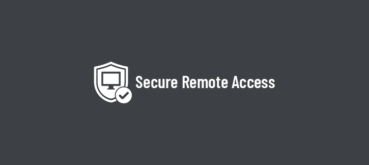 Logo: shield with a computer monitor and a checkmark, beside the text 'secure remote access' » admin by request » admin by request