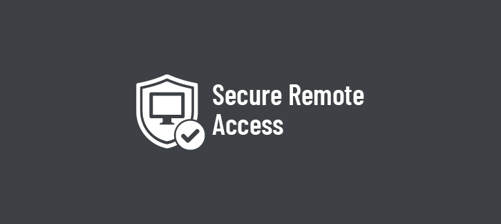 Shield and monitor logo with a check mark beside the text 'secure remote access' on a dark background » admin by request » admin by request