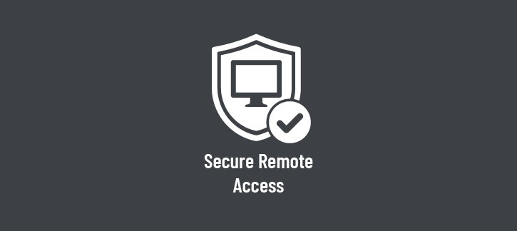 Secure remote access icon: shield with monitor and checkmark,表示 security clearance for remote access. » admin by request » admin by request