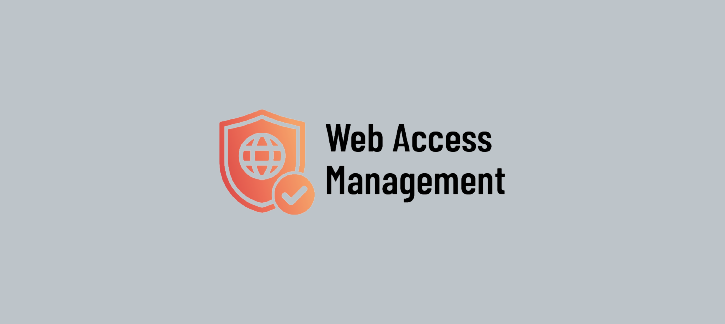 Web access management logo: shield with globe and check mark beside the brand name. » admin by request » admin by request