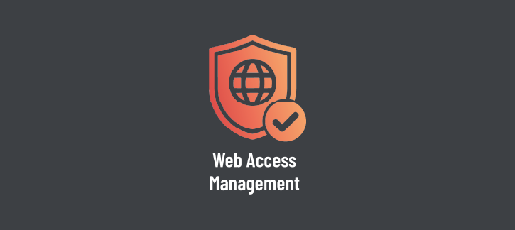 Shield icon with globe and a checkmark, symbolizing web access management » admin by request » admin by request