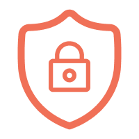 Shield icon with a padlock representing security and protection.