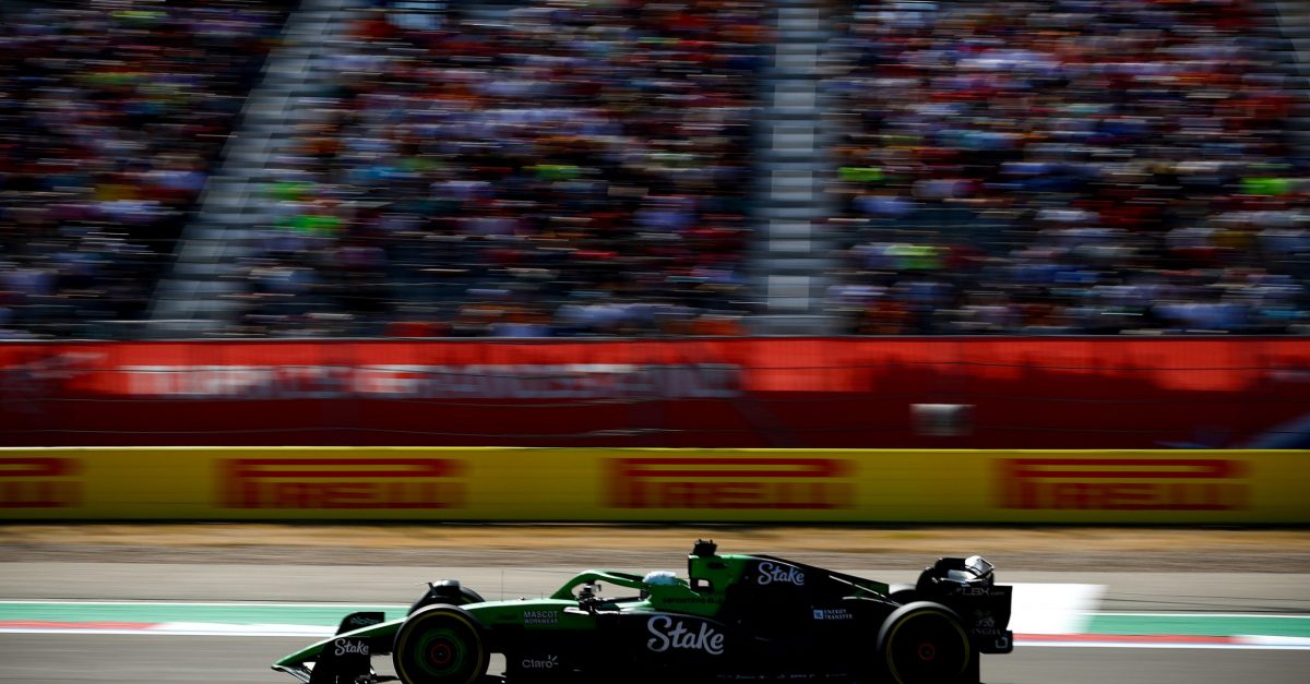 AUSTIN, TEXAS - OCTOBER 19: Nico Hulkenberg of Germany driving the (27) Kick Sauber C45 Ferrari on track during the F1 Grand Prix of United States at Circuit of The Americas on October 19, 2025 in Austin, Texas. (Photo by Zak Mauger/LAT Images)