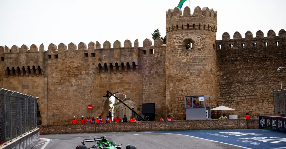 BAKU, AZERBAIJAN - SEPTEMBER 19: Nico Hulkenberg of Germany driving the (27) Kick Sauber C45 Ferrari on track during practice ahead of the F1 Grand Prix of Azerbaijan at Baku City Circuit on September 19, 2025 in Baku, Azerbaijan. (Photo by Joe Portlock/Getty Images)
