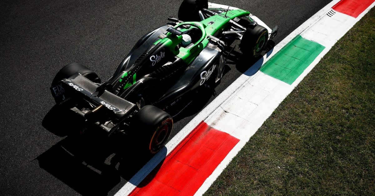 MONZA, ITALY - SEPTEMBER 05: Nico Hulkenberg of Germany driving the (27) Kick Sauber C45 Ferrari on track during practice ahead of the F1 Grand Prix of Italy at Autodromo Nazionale Monza on September 05, 2025 in Monza, Italy. (Photo by Clive Rose/Getty Images)