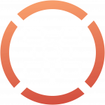 Orange circle with white magnifying glass in the middle.