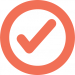 Orange Admin By Request circle tick logo.