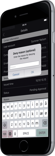 Side-shot of iphone showing request details. » admin by request