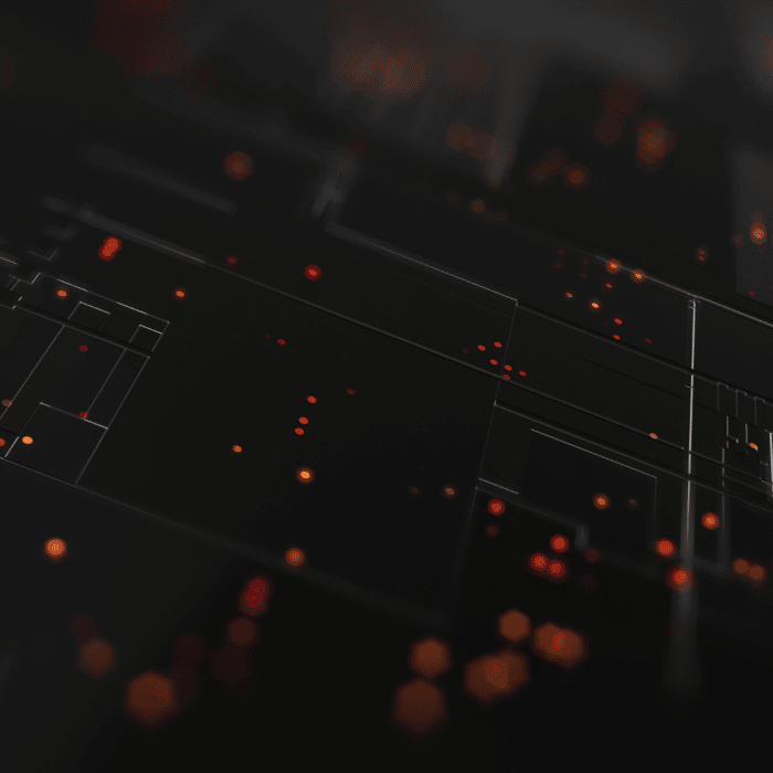 Digital artwork of a black motherboard with orange dots scattered around. » admin by request