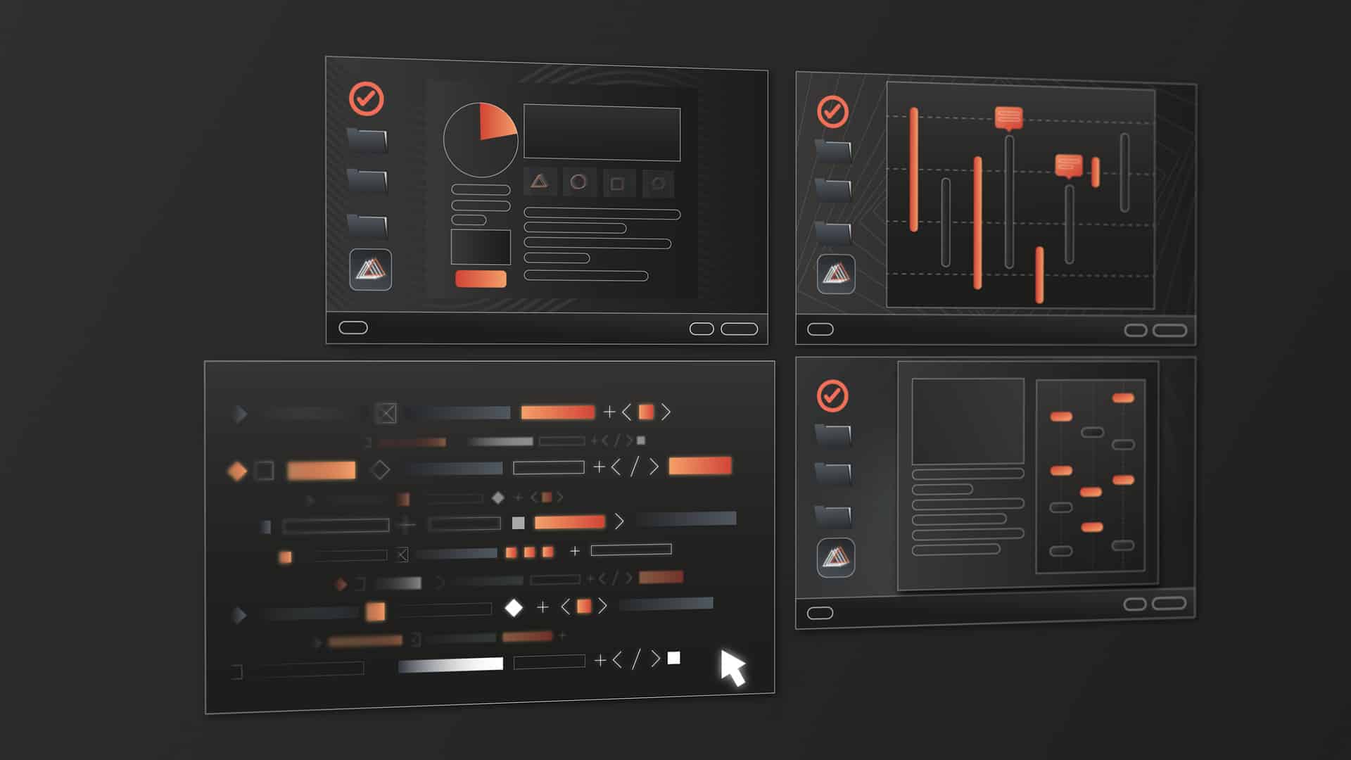 Multiple windows of various graphs and stats. » admin by request