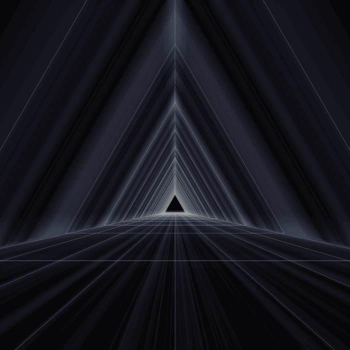 A digital artwork of prisms that make out a pathway tunnel. » admin by request