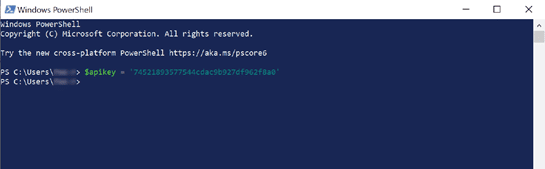 Task c of using powershell: declaring api key. » admin by request
