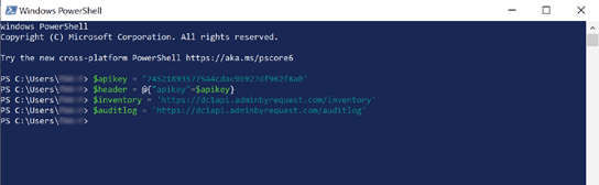 Task d of using powershell: replacing url with audit log url. » admin by request