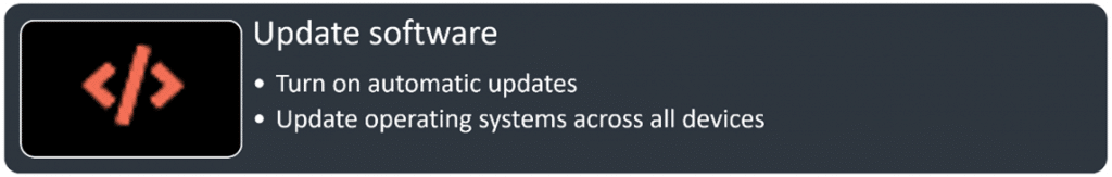Update software grey banner with bullet points and an icon. » admin by request
