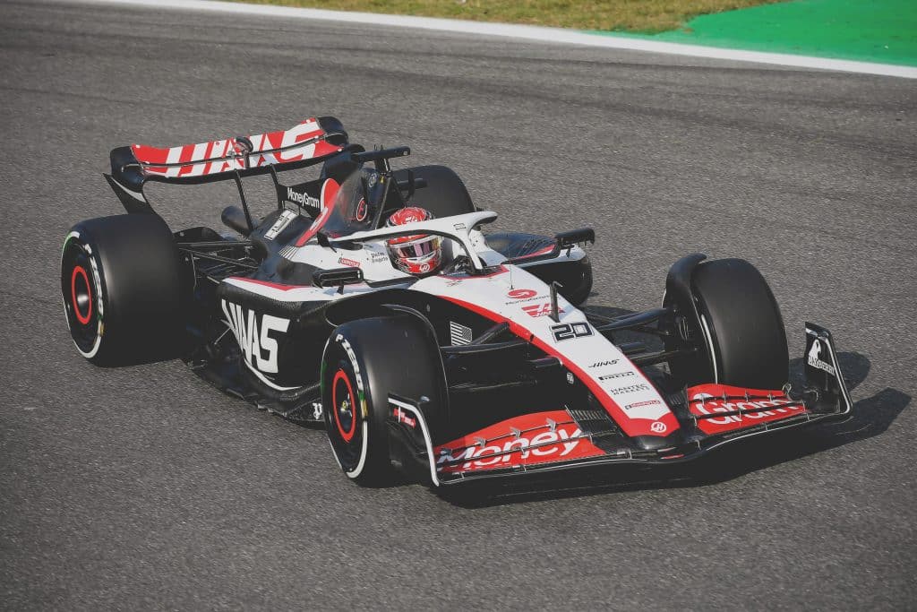 Kevin magnussen in his haas-ferrari practicing for the 2023 italian. » admin by request