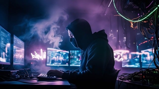 Pam for dummies 3 » admin by request A man in a hoodie and face mask working on privileged access management tools at a computer