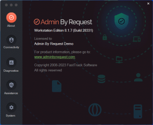 The admin by request windows client interface about window » admin by request
