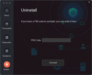 Picture8 » admin by request Admin by request about screen showing the uninstall window