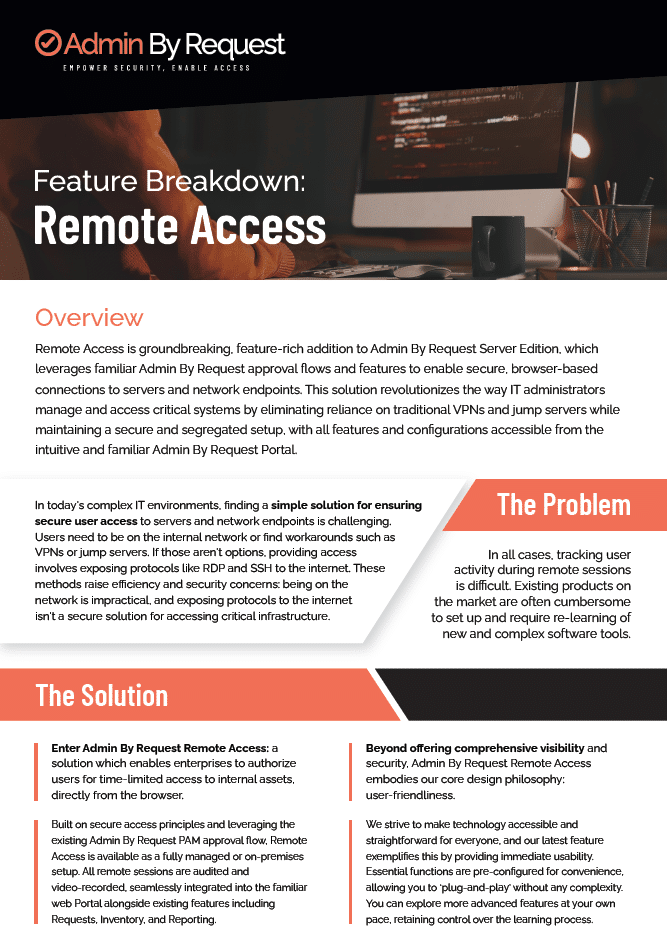 Admin by request remote access feature breakdown page 1 » admin by request
