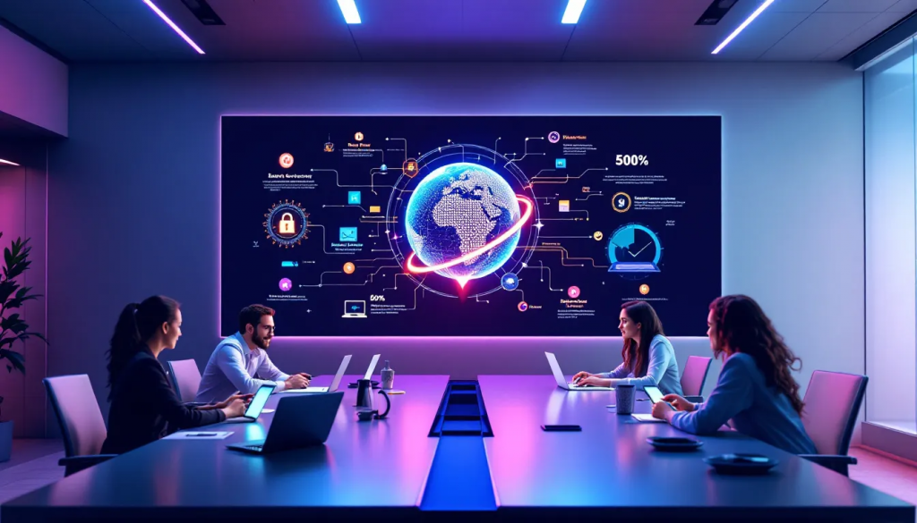 Mastering endpoint 2 » admin by request A business team discussing the importance of endpoint security for protecting organizational data.