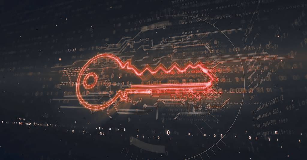 Digital neon key floating, representing keys to mastering privilege escalation » admin by request