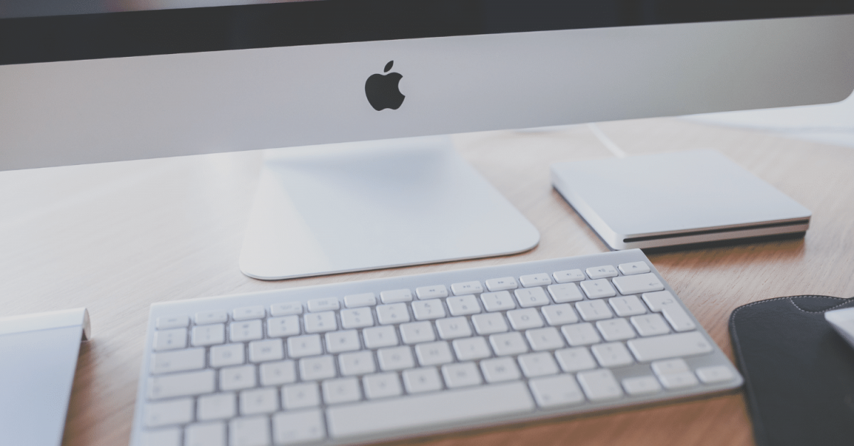 Bottom of a Mac with Magic Keyboard.